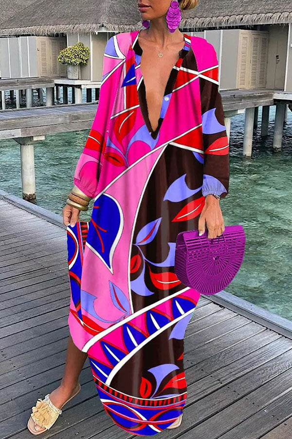 Eden - Abstract Print Maxi Dress