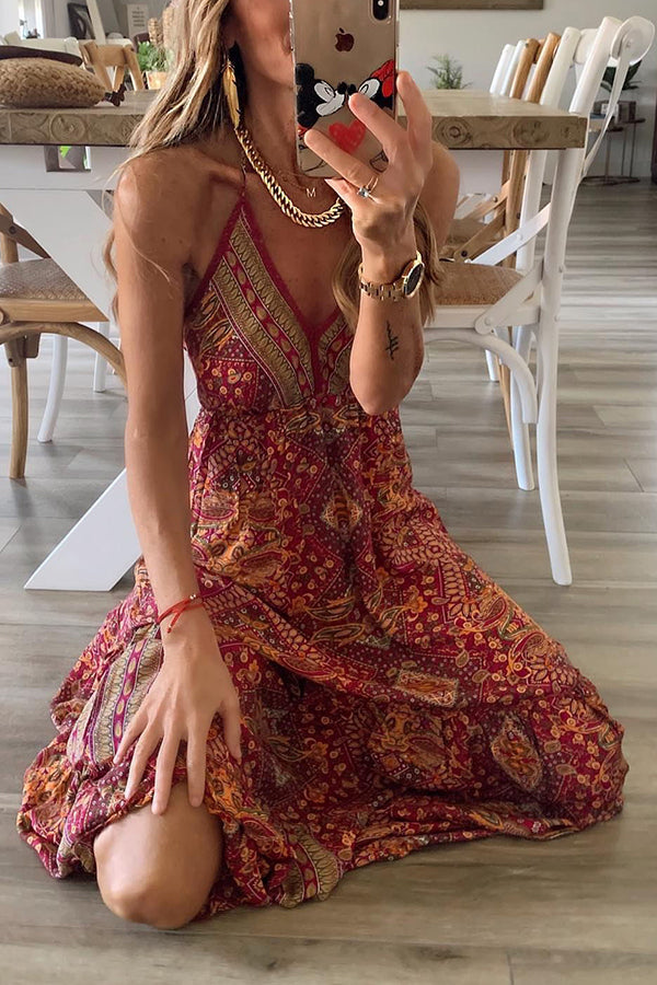 Celeste - Boho Printed Maxi Dress