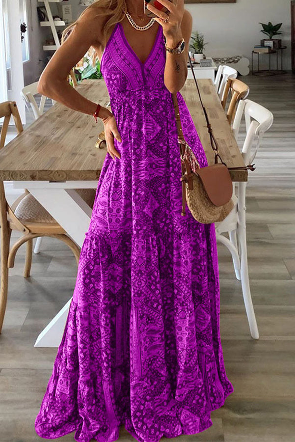 Celeste - Boho Printed Maxi Dress