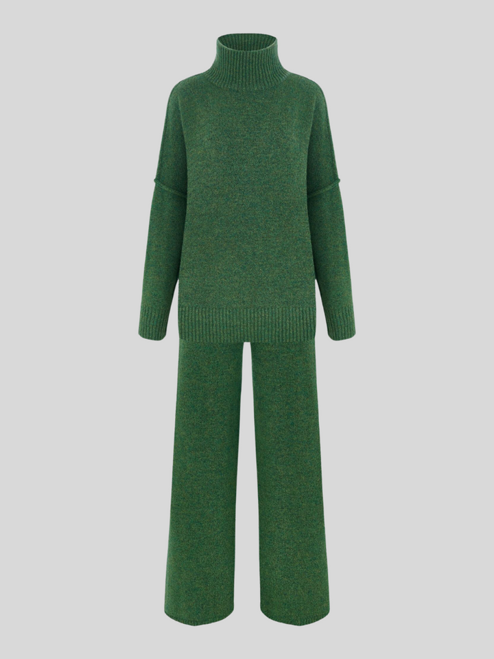 Morwen - Oversized Turtle-Neck Knitted Two-Piece Set