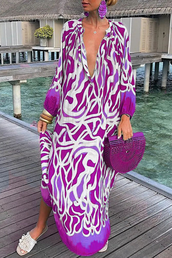 Eden - Abstract Print Maxi Dress