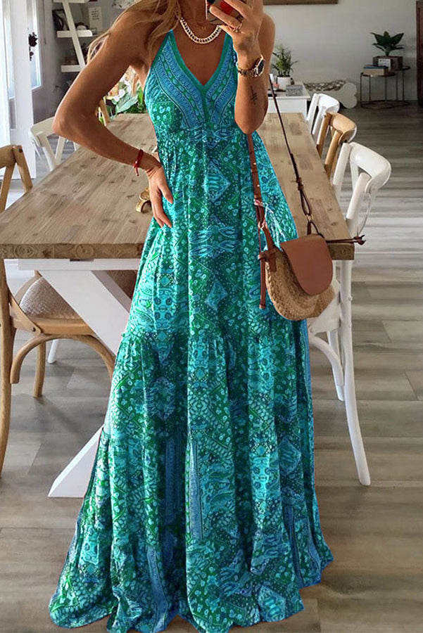 Celeste - Boho Printed Maxi Dress