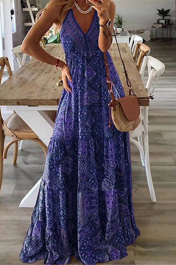 Celeste - Boho Printed Maxi Dress