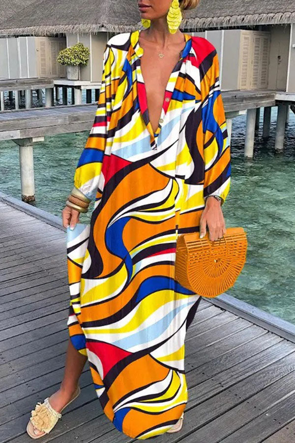 Eden - Abstract Print Maxi Dress