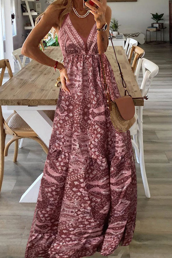 Celeste - Boho Printed Maxi Dress