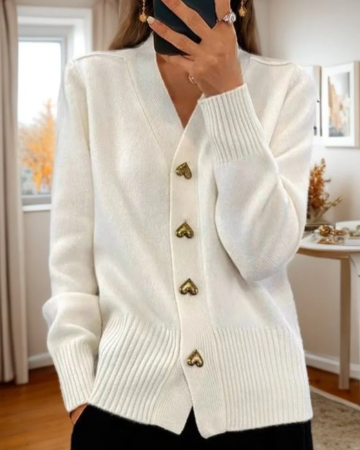 Nadine | Heart Button Cardigan