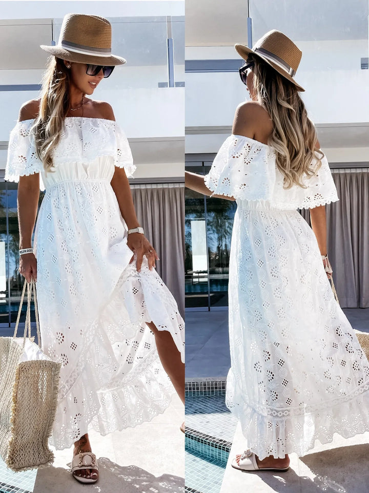 Alison - Elegant Off Shoulder Maxi Dress