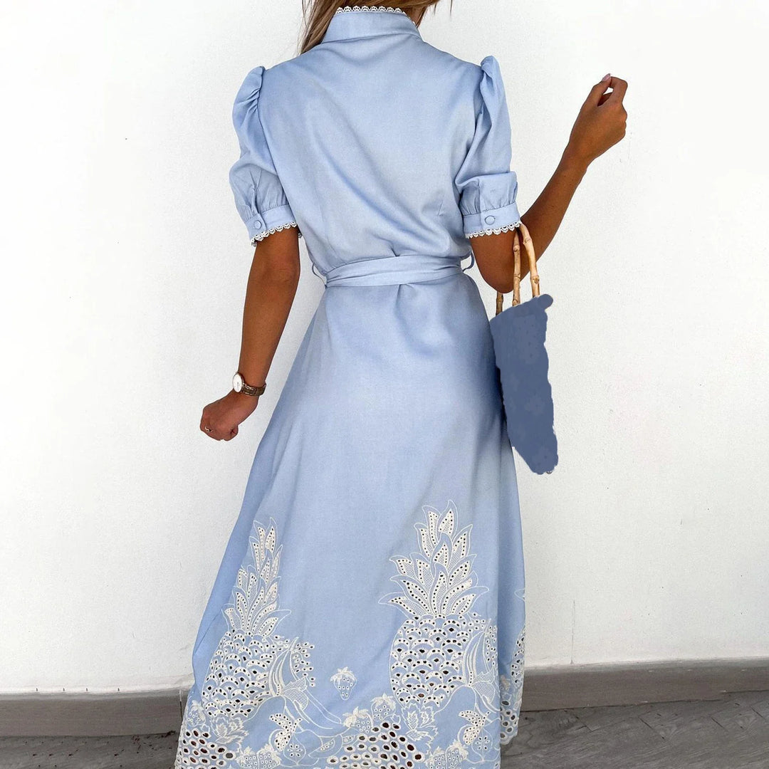 Irene - Classic Semi Turtleneck Maxi Dress