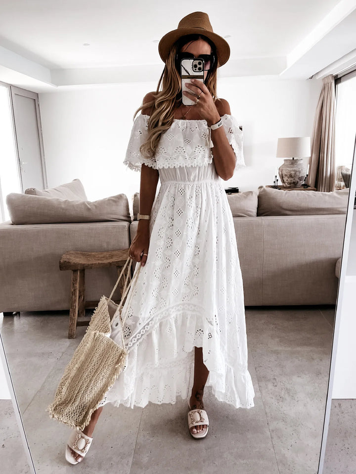 Alison - Elegant Off Shoulder Maxi Dress