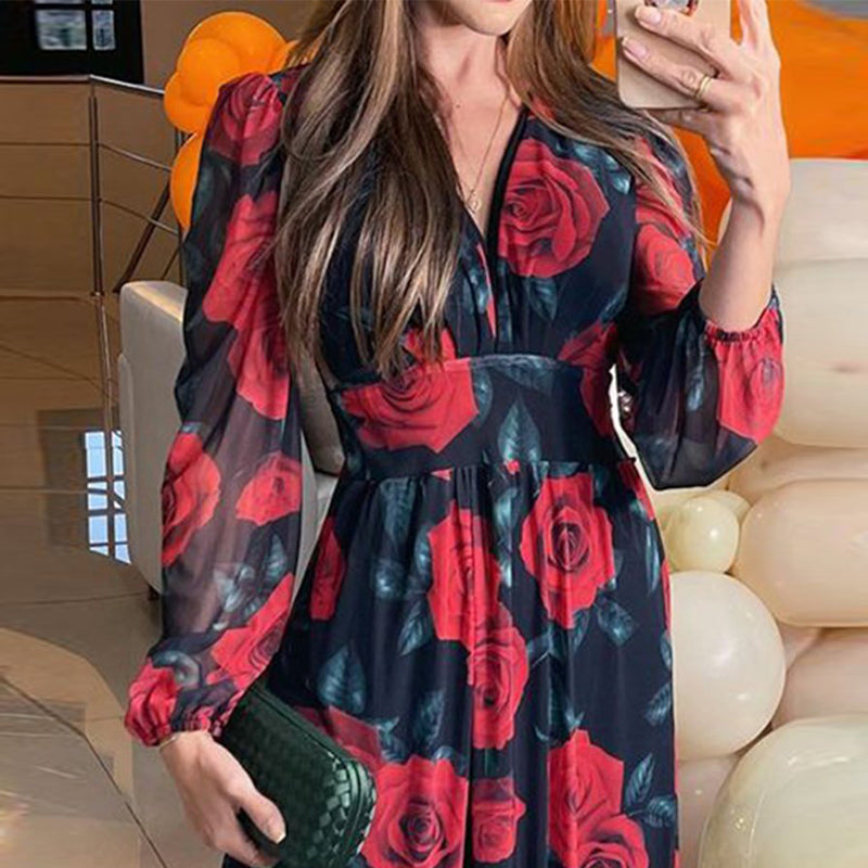 Kate - Lightweight Floral Long Sleeve Maxi Dress