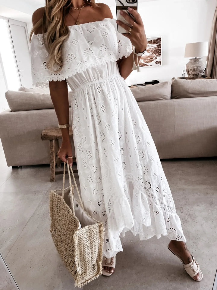 Alison - Elegant Off Shoulder Maxi Dress