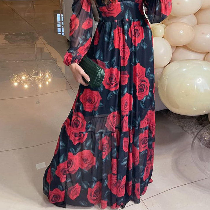 Kate - Lightweight Floral Long Sleeve Maxi Dress