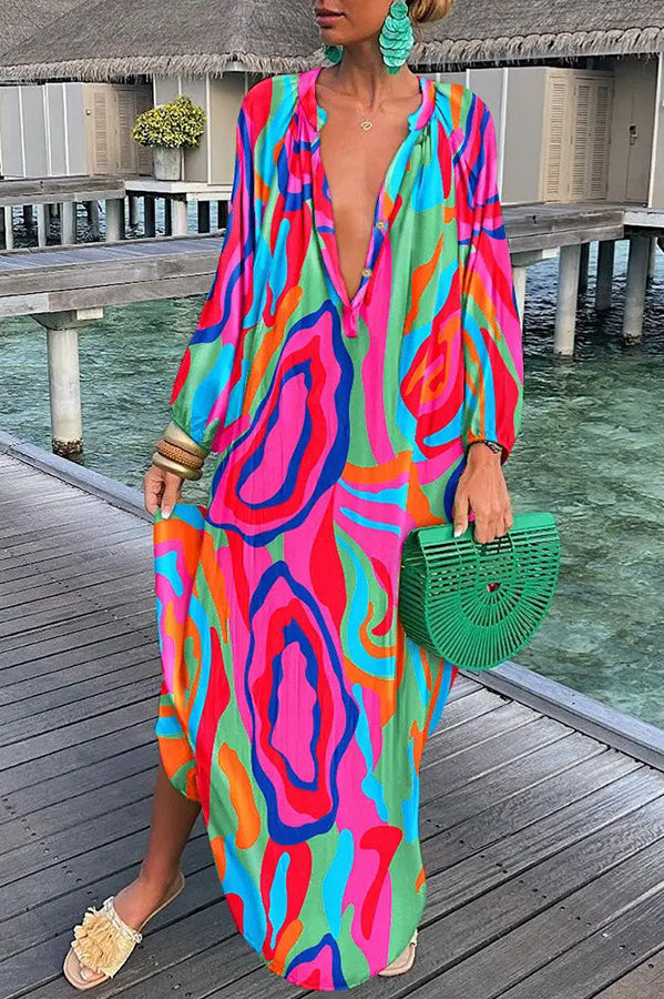 Eden - Abstract Print Maxi Dress