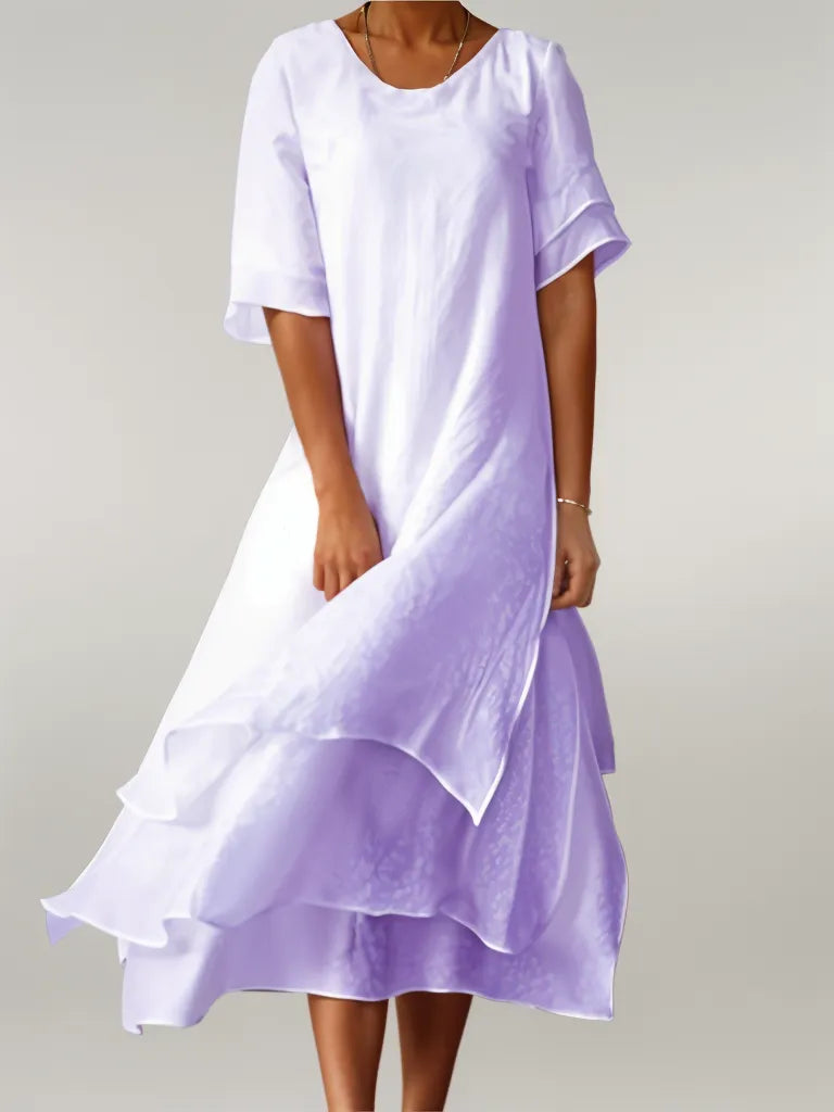 Elara – Irregular V Neck Dress