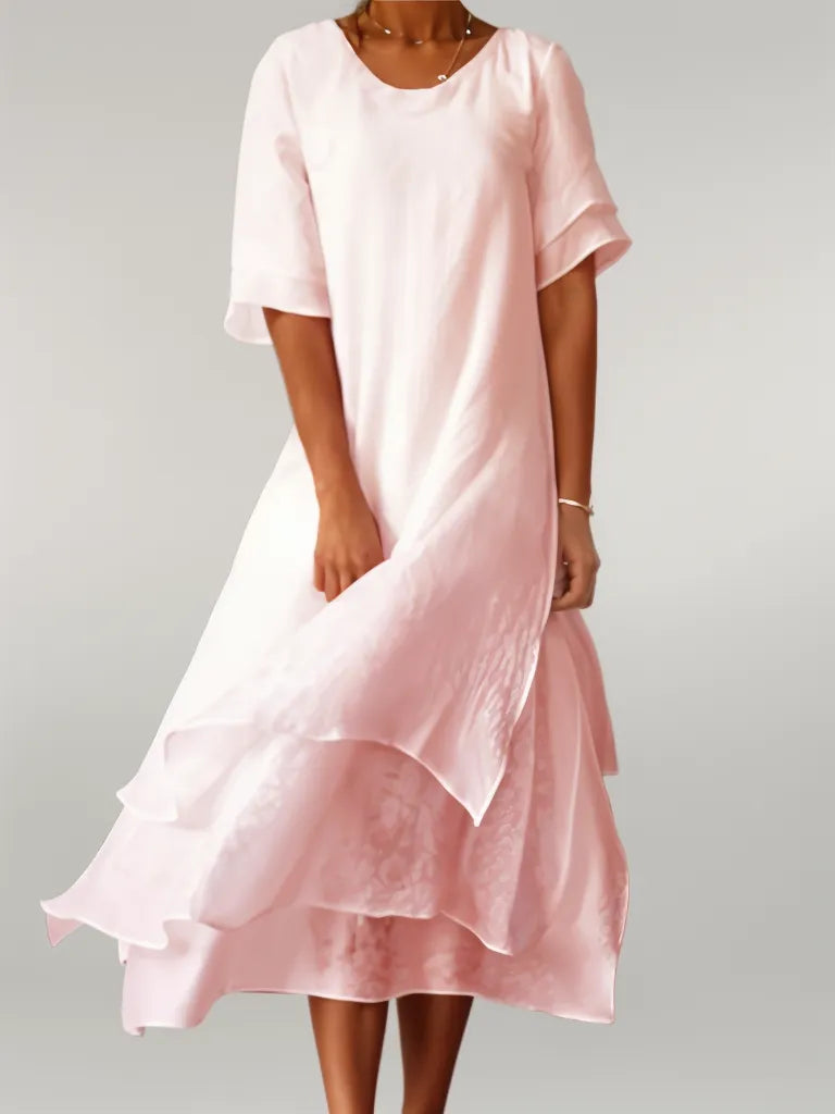 Elara – Irregular V Neck Dress