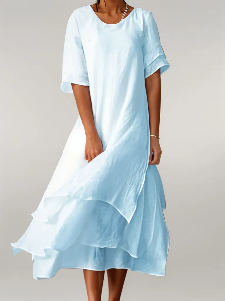 Elara – Irregular V Neck Dress